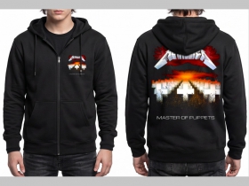 Metallica mikina na zips s kapucou stiahnuteľnou &scaron;n&uacute;rkami
